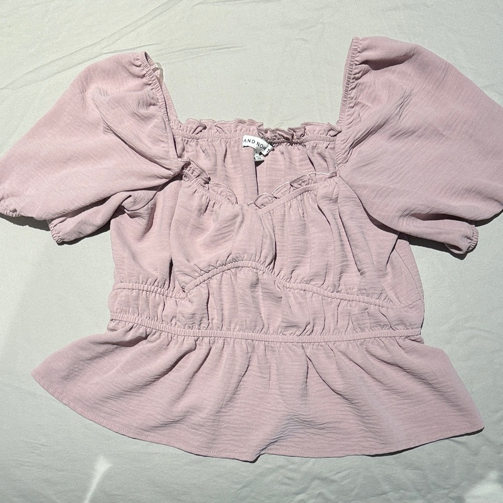 Ava & Viv Women's Mauve Peplum Blouse